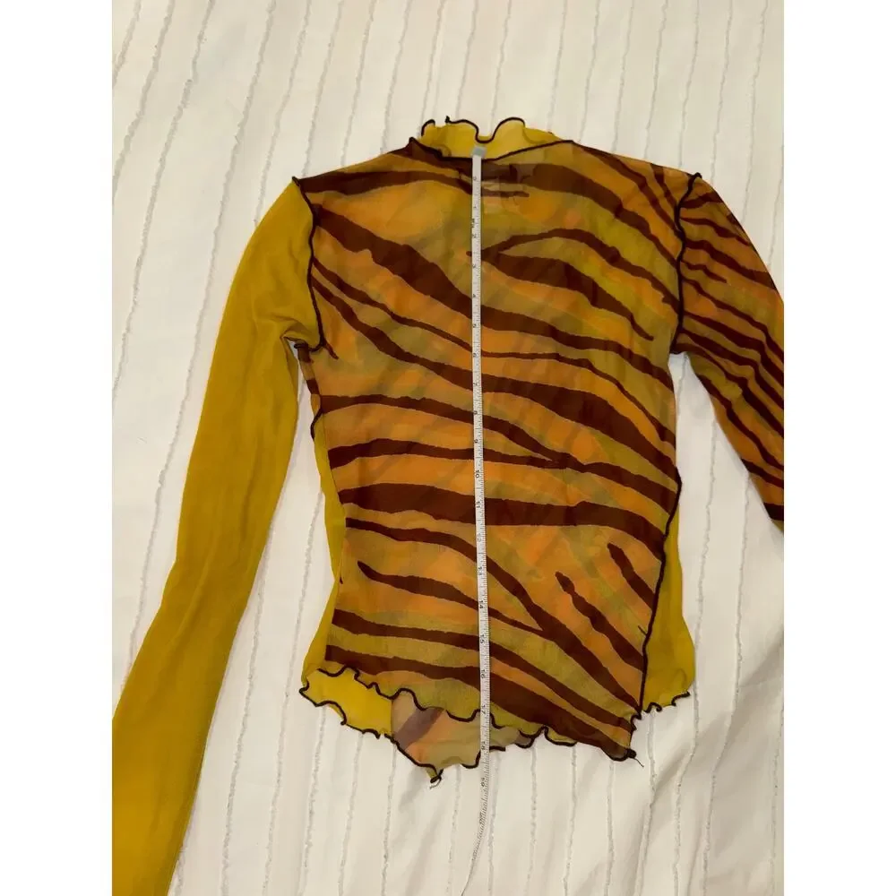Urban Outfitters Y2K Sheer Mesh Top Women's Small Festival Indie Sleaze Rave EDC - Picture 7 of 16